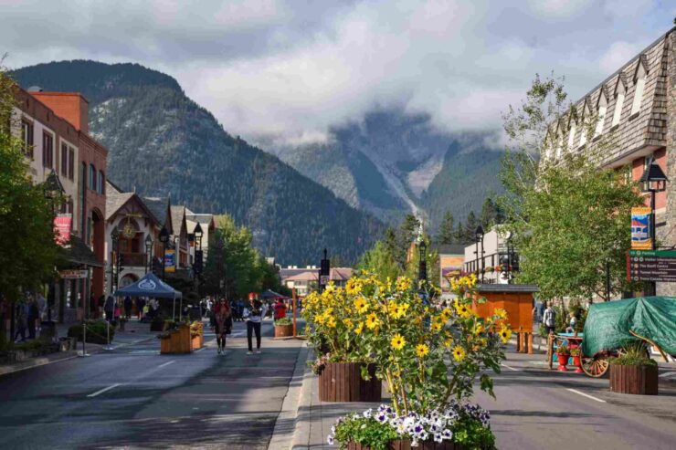 Many Alberta mountain towns have become popular road trip destinations, combining local restaurants, artisan shops, and easy access to the Canadian Rockies; Editorial credit: JulieK2 / Shutterstock.com